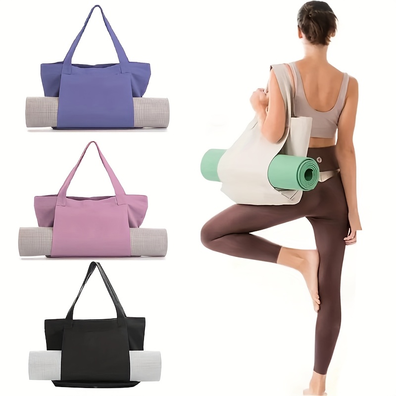 Pilates Yoga Mat - 多目的ヨガバッグ ヨガマット収納トート 大容量 ポータブル キャンバス収納バッグ フィットネス