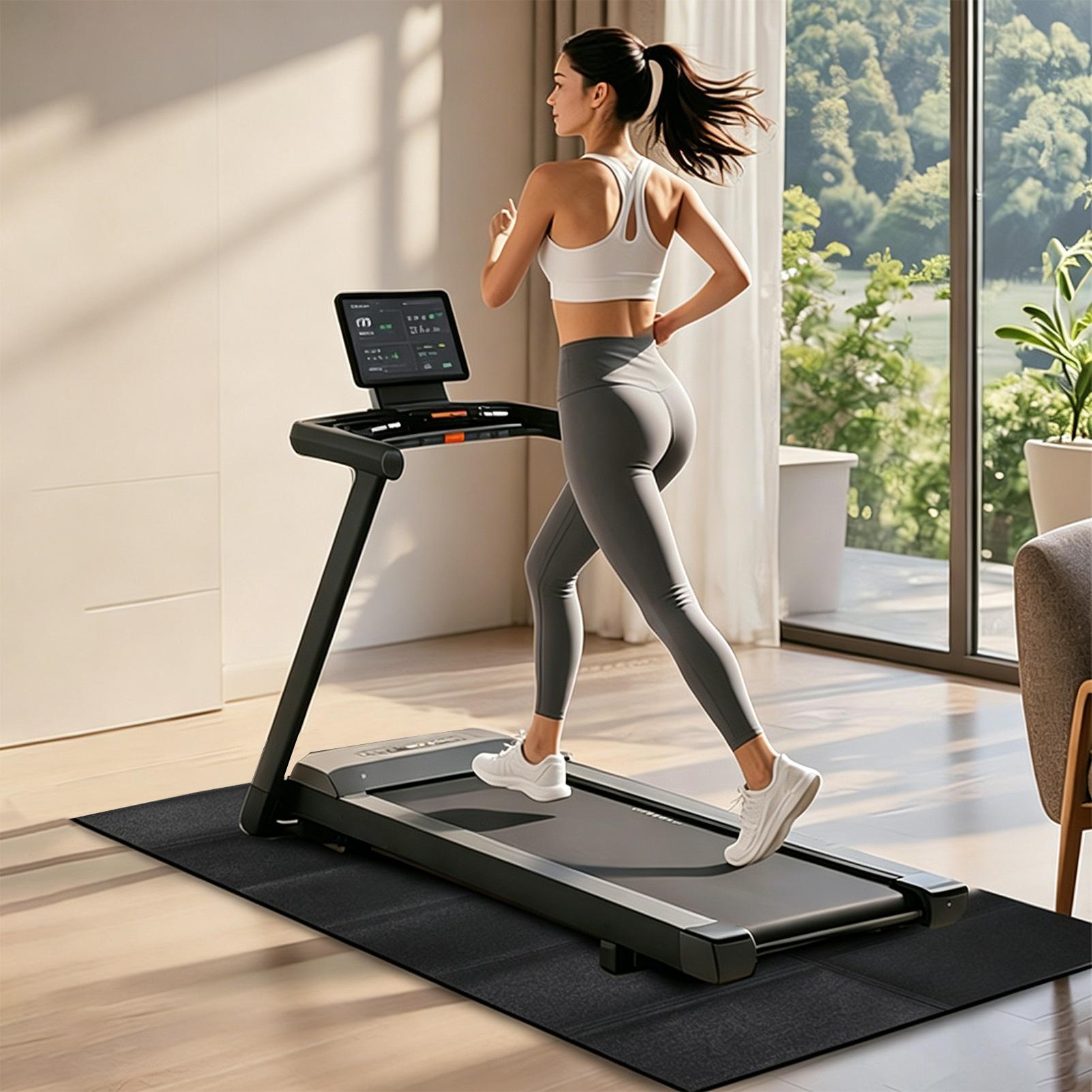 トレッドミルマット振動吸収ヘビーデューティトレッドミルフロア - Pilates Yoga Gym のレビューと価格