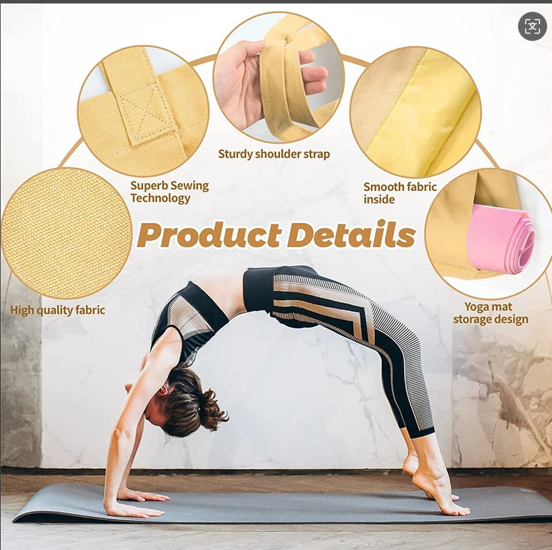 多目的ヨガバッグ ヨガマット収納トート 大容量 ポータブル  - Pilates Yoga Mat のレビューと価格