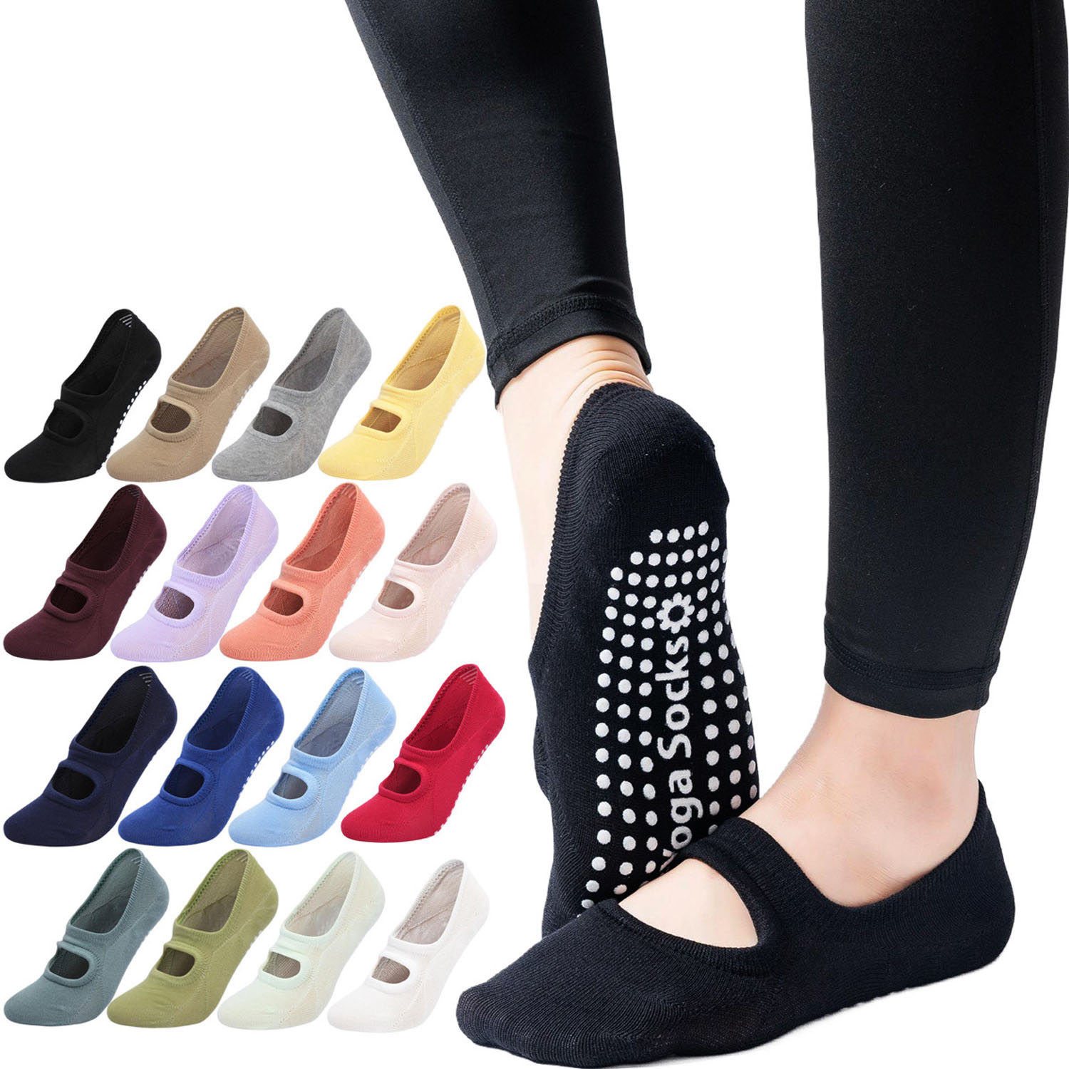 高品質の女性ヨガソックス滑り止め通気性バックレスピラティスソ - Pilates Yoga And Gym のレビューと価格