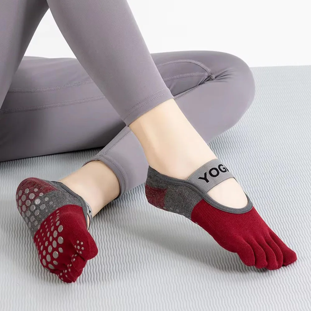 1 組の女性用 5 本指ソックス プロフェッショナル アンチ - Pilates Yoga Youtube のレビューと価格