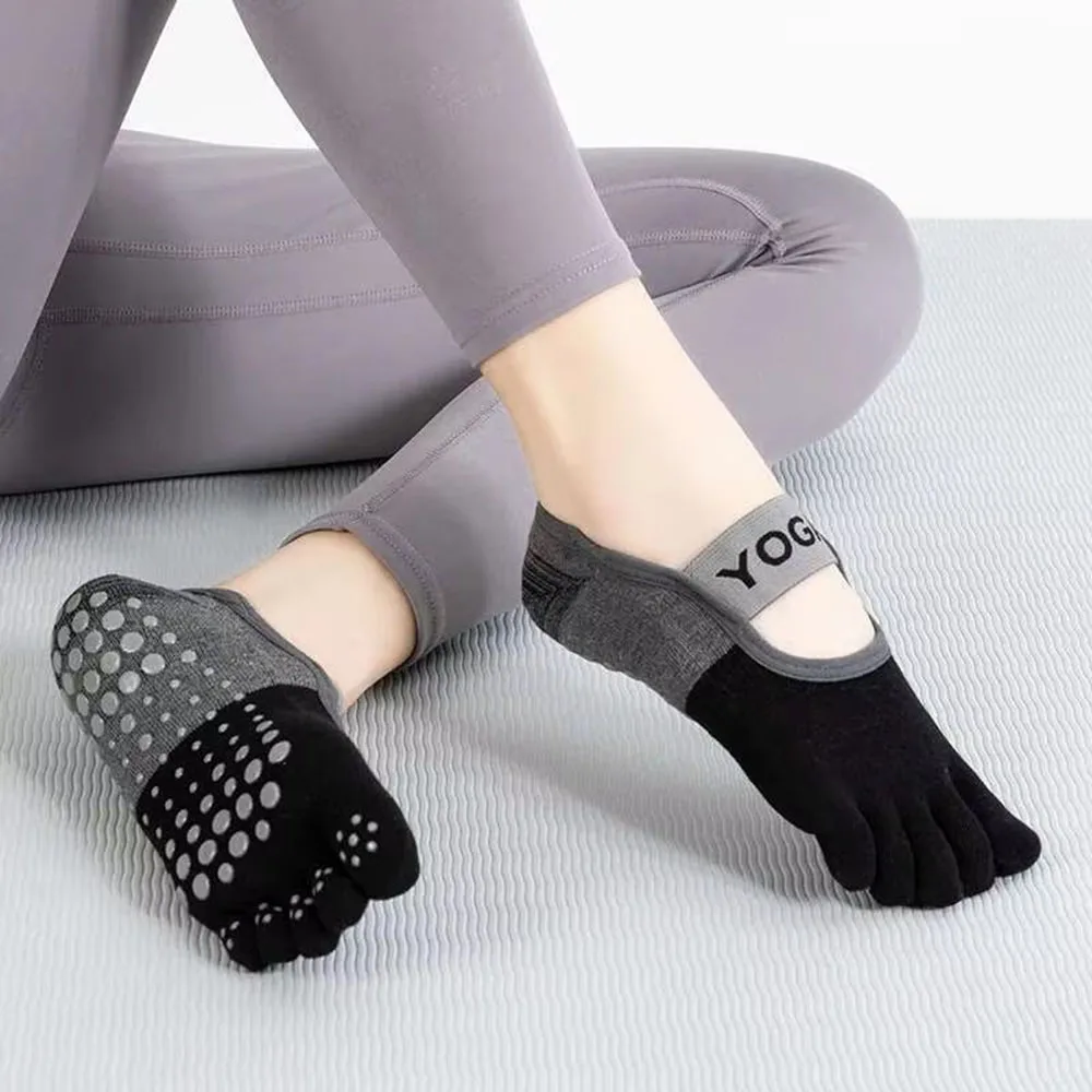 1 組の女性用 5 本指ソックス プロフェッショナル アンチ - Pilates Yoga Youtube のレビューと価格