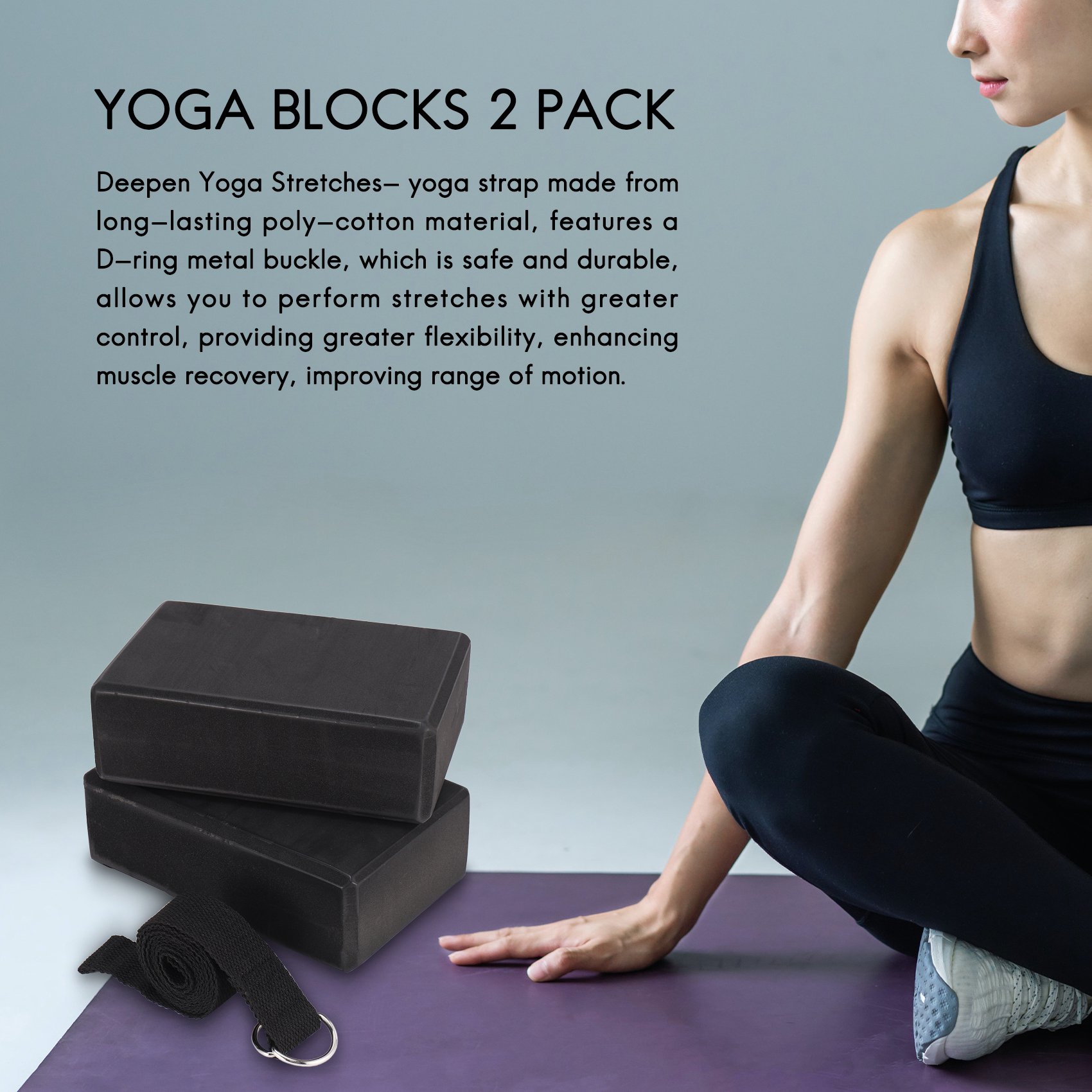HOES製 ヨガブロック＆ヨガストラップセット。EVAフォー - Pilates Yoga Tone のレビューと価格