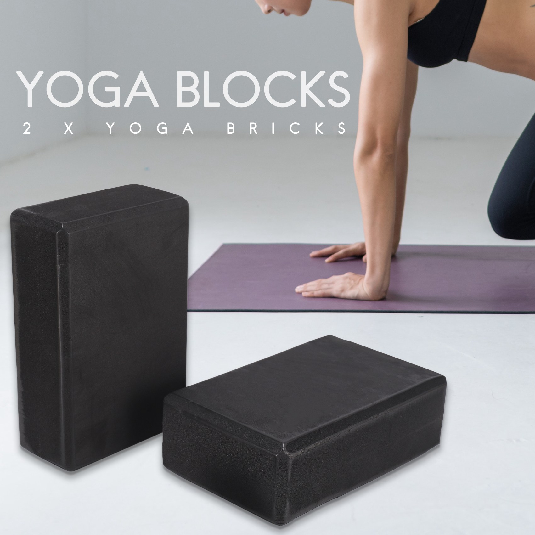 A89Eヨガブロックとヨガストラップのセット。EVAフォーム - Pilates Yoga Tone のレビューと価格