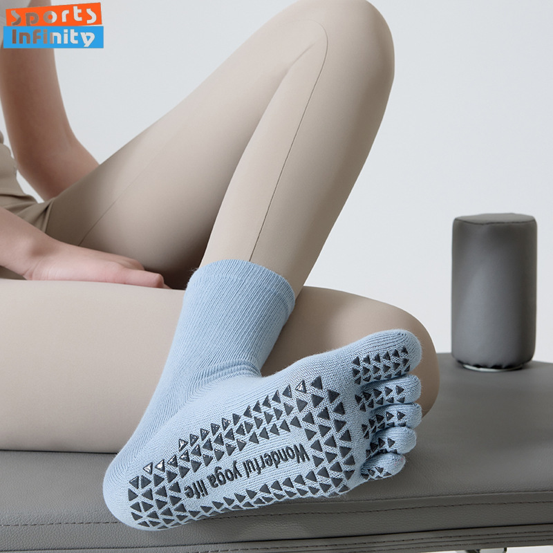 ファッション五本指分割つま先ヨガソックス滑り止め女性用プロフ - Pilates Yoga Youtube のレビューと価格