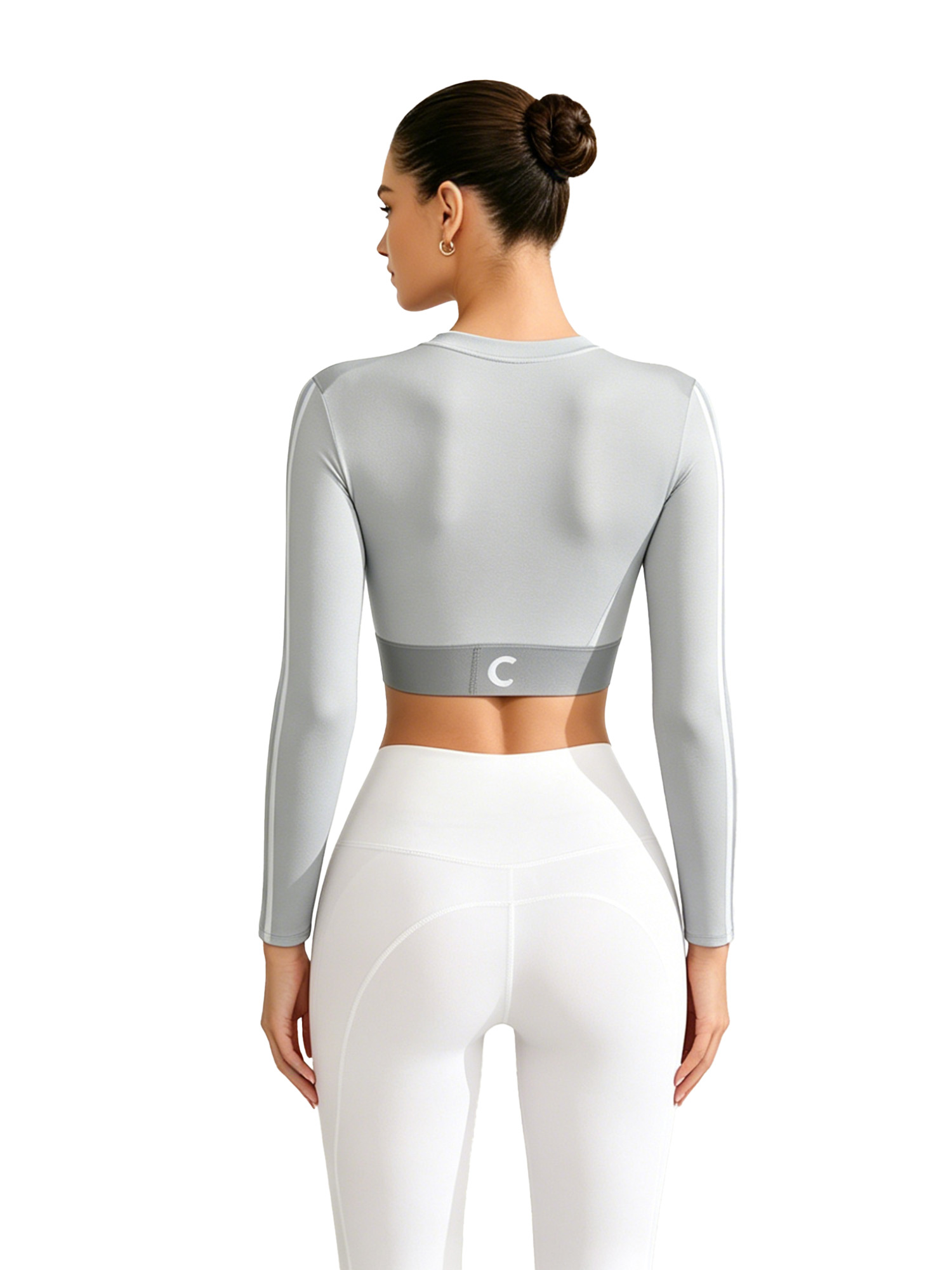 女性用ヨガクロップトップスリーブロングヨガスーツフィットネス - Pilates Yoga And Gym のレビューと価格