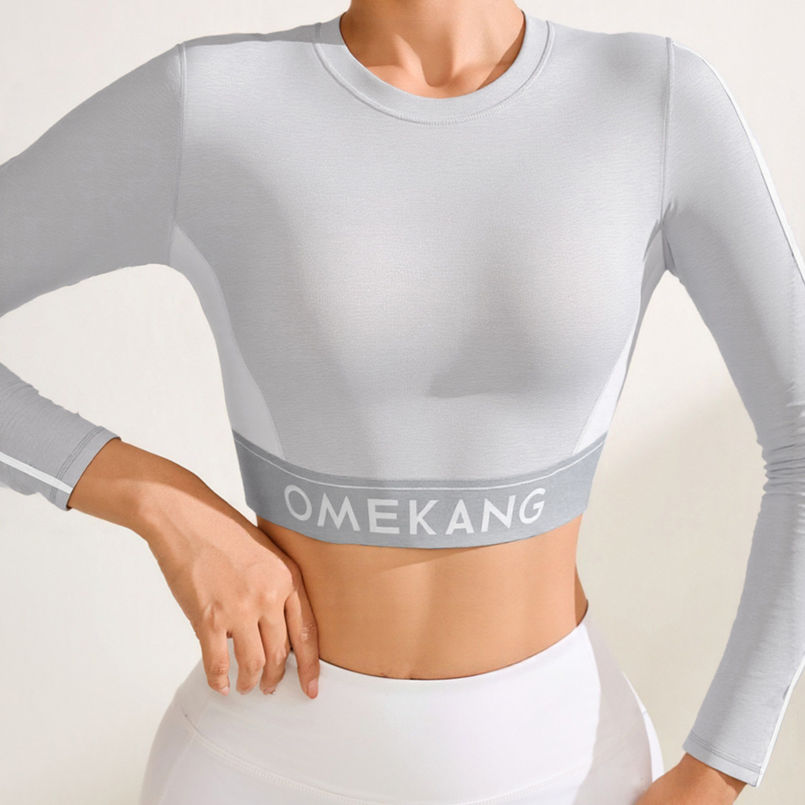 女性用ヨガクロップトップスリーブロングヨガスーツフィットネス - Pilates Yoga And Gym のレビューと価格