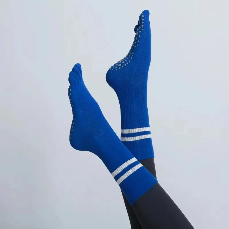女性用、通気性のあるミドル丈ヨガソックス。滑り止め付き、五本 - Pilates Yoga Youtube のレビューと価格
